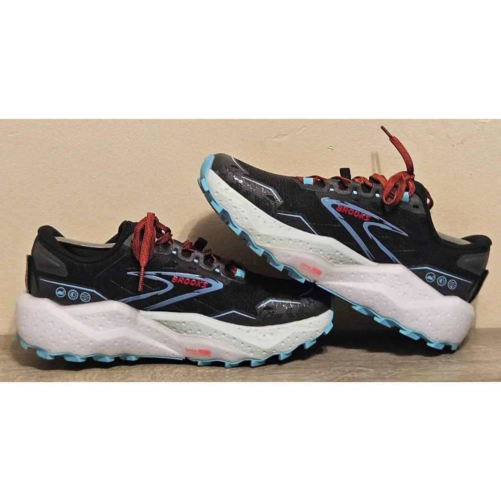Brooks Caldera 7 Womens Trail Running Shoes Black Blue Red 1204041B083 Size 8 B